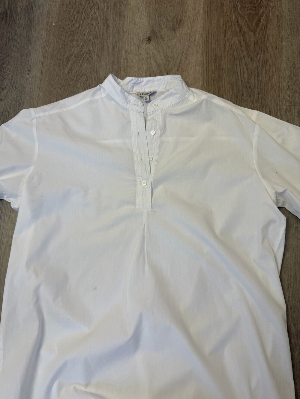 J. Peterman White Mandarin-Collar Tunic Nightshirt - Picture 6 of 8